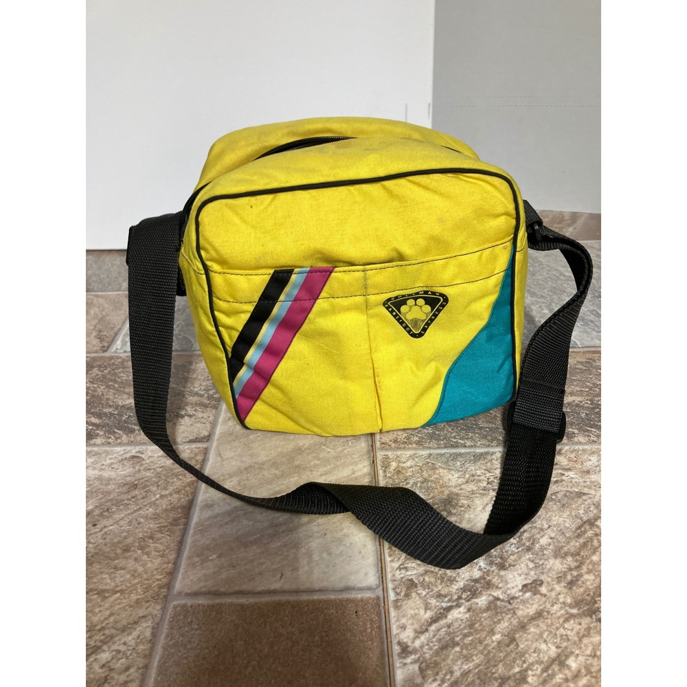 Vintage Coleman Barefoot Express Yellow Insulated Soft Cooler Bag Retro 80s 90s